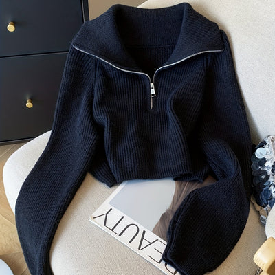 LARIA™ | Krótki polarowy półgolf z zamkiem