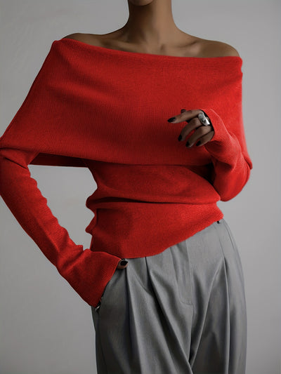 SELENA™ | Elegancki Sweter Hiszpanka z Odkrytymi Ramionami