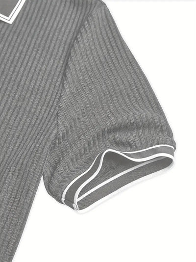 Śniegomir – duża koszulka polo z kontrastowym kołnierzykiem