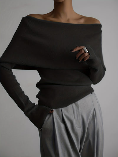 SELENA™ | Elegancki Sweter Hiszpanka z Odkrytymi Ramionami