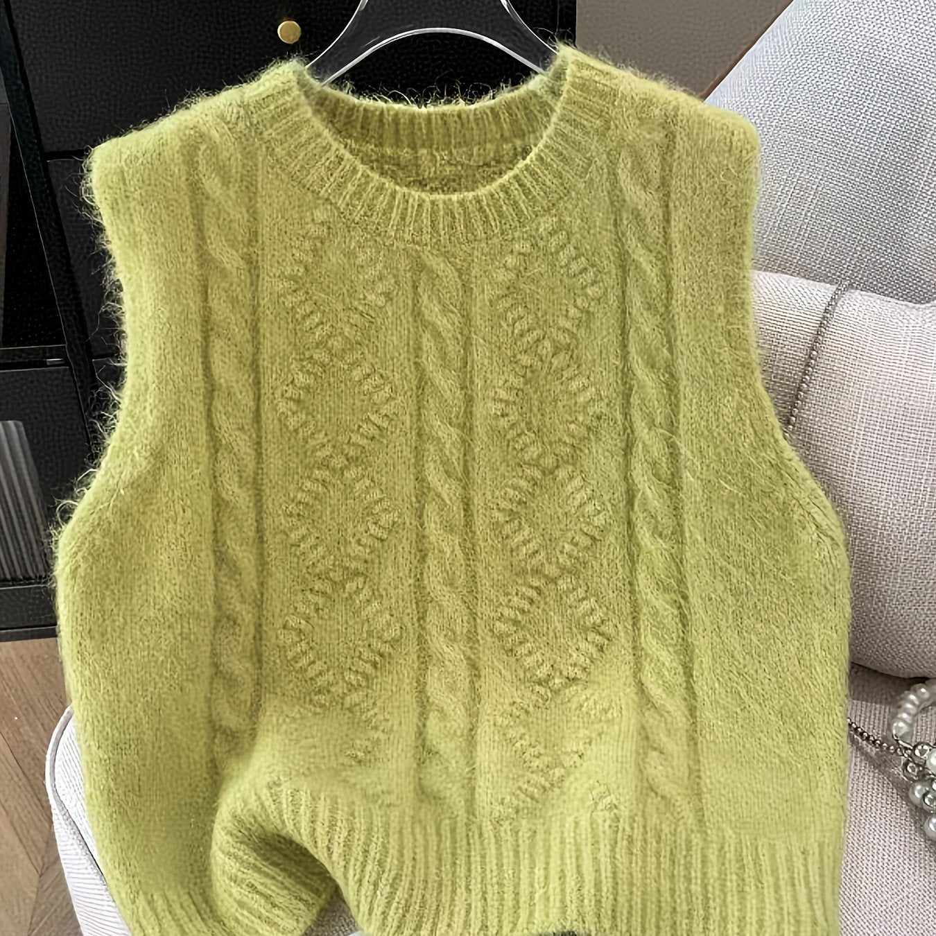 AMELIA™ | elegancka dzianinowa kamizelka z warkoczowym splotem