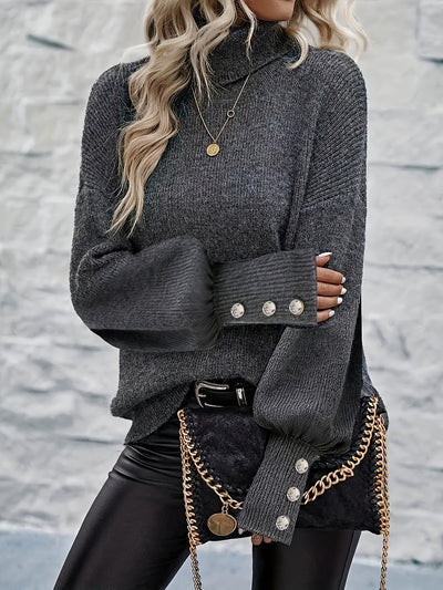 ARLETTE™ | Klasyczny Sweter z Golfem o Eleganckim Splocie