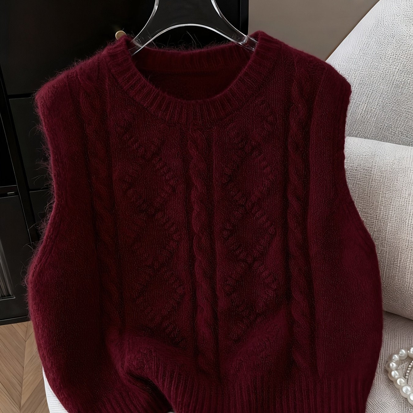 AMELIA™ | elegancka dzianinowa kamizelka z warkoczowym splotem