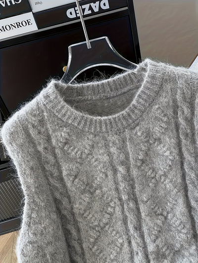 AMELIA™ | elegancka dzianinowa kamizelka z warkoczowym splotem