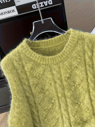 AMELIA™ | elegancka dzianinowa kamizelka z warkoczowym splotem