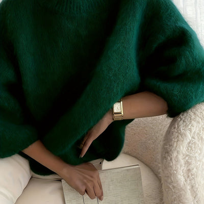 SOLINE™ | Alpaka Sweter z Okrągłym Dekoltem i Miękką Strukturą