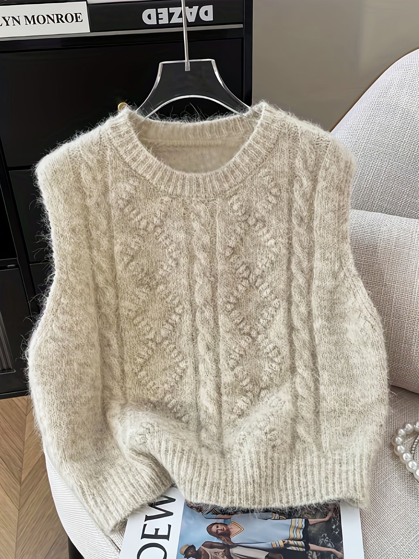 AMELIA™ | elegancka dzianinowa kamizelka z warkoczowym splotem