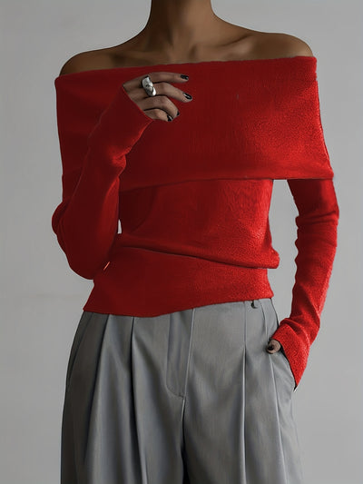 SELENA™ | Elegancki Sweter Hiszpanka z Odkrytymi Ramionami