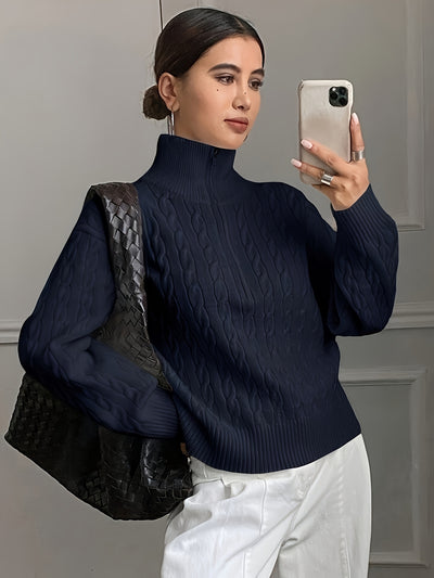 ANITA™ | Elegancki prążkowany sweter z kołnierzem na zamek