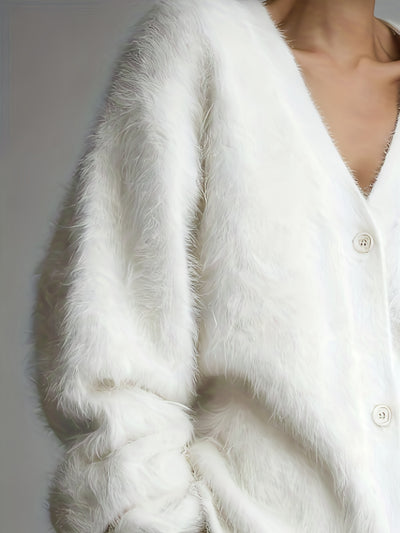 VIOLA™ | Miękki Sweter z Dekoltem w Serek o Puszystej Fakturze