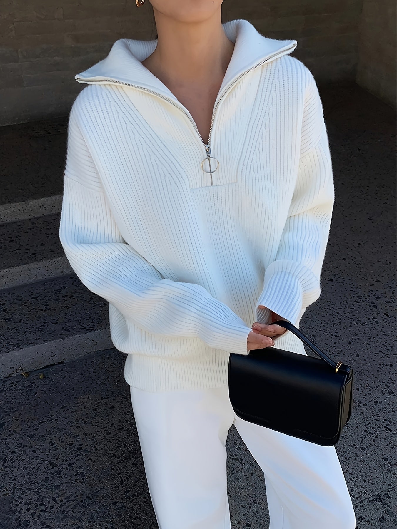 HANIA™ | Elegancka bluza polarowa z kołnierzem na zamek – miękka, ciepła, idealna na jesień i zimę