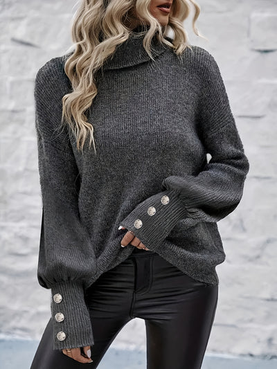 ARLETTE™ | Klasyczny Sweter z Golfem o Eleganckim Splocie