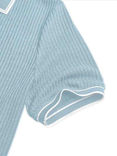 Śniegomir – duża koszulka polo z kontrastowym kołnierzykiem