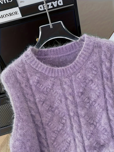 AMELIA™ | elegancka dzianinowa kamizelka z warkoczowym splotem