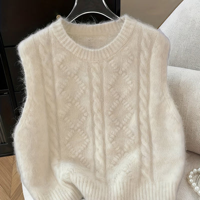 AMELIA™ | elegancka dzianinowa kamizelka z warkoczowym splotem