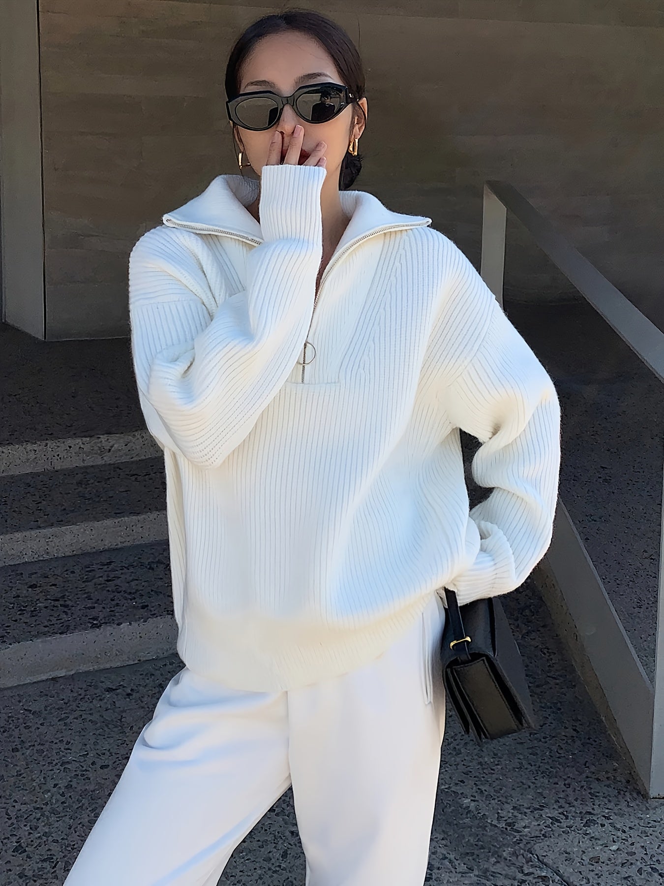 HANIA™ | Elegancka bluza polarowa z kołnierzem na zamek – miękka, ciepła, idealna na jesień i zimę