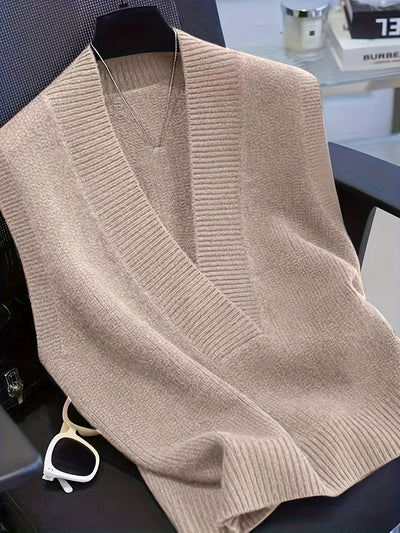 LARYSA™ | Elegancka dzianinowa kamizelka V-Neck na jesień i wiosnę