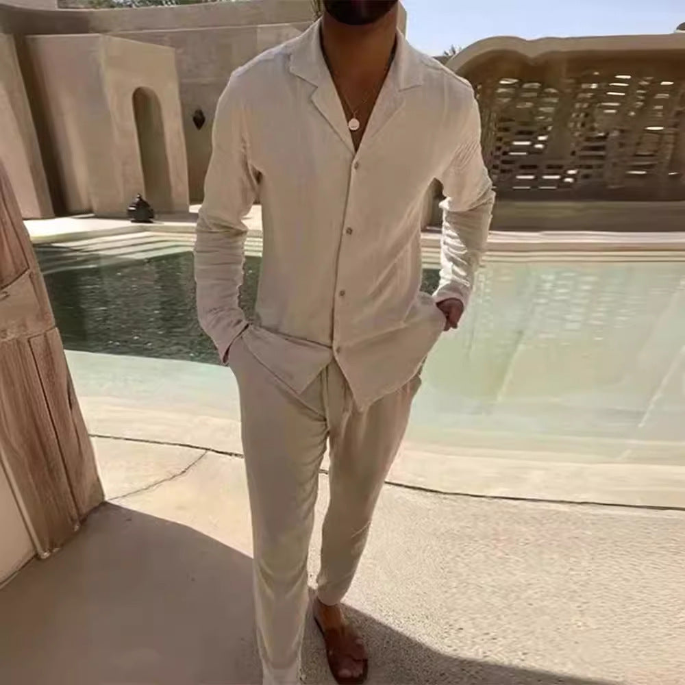 Ormin – Stylowy letni komplet lniany dla mężczyzn