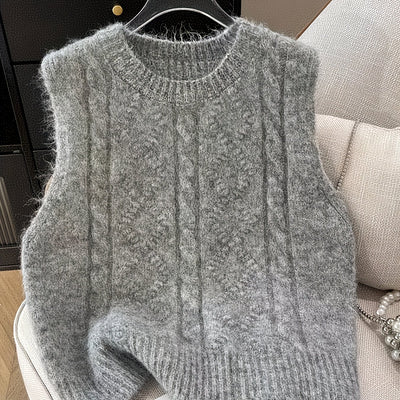 AMELIA™ | elegancka dzianinowa kamizelka z warkoczowym splotem