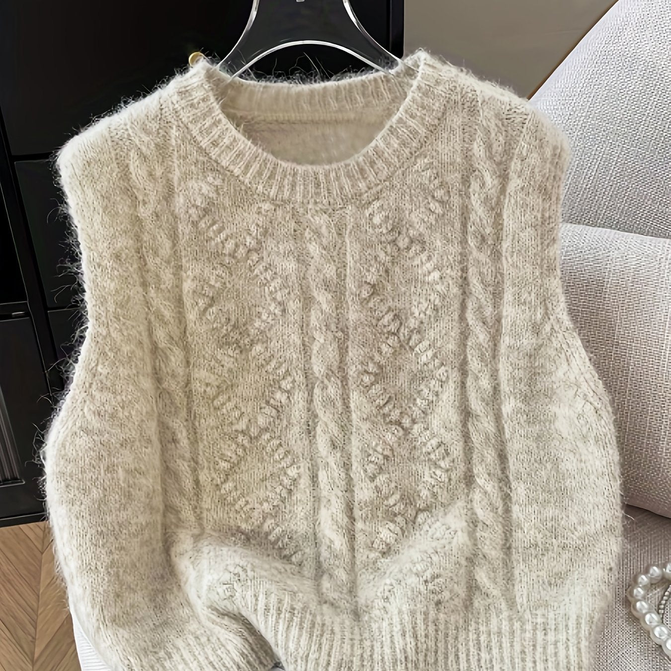 AMELIA™ | elegancka dzianinowa kamizelka z warkoczowym splotem