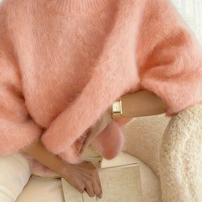 SOLINE™ | Alpaka Sweter z Okrągłym Dekoltem i Miękką Strukturą