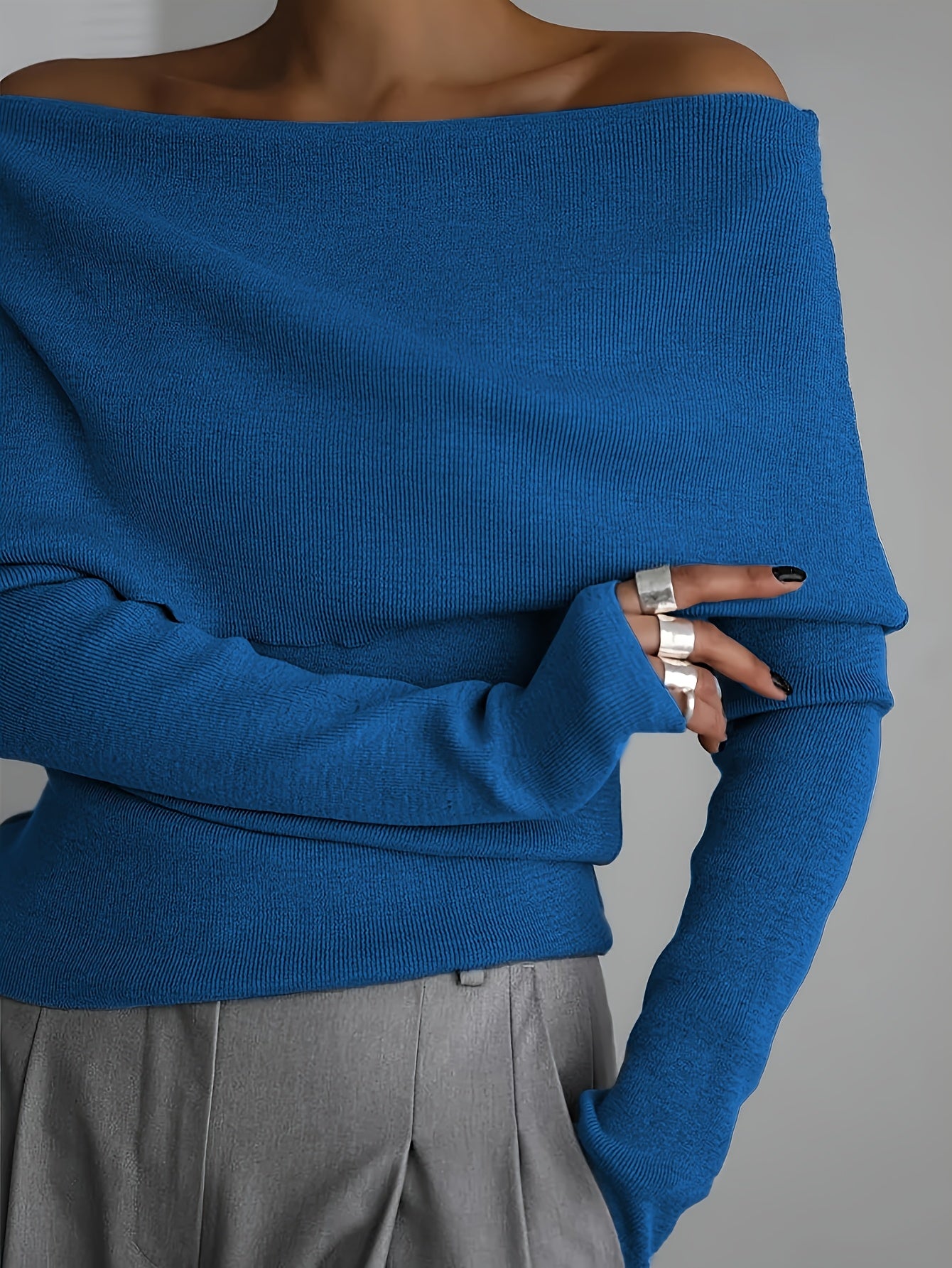 SELENA™ | Elegancki Sweter Hiszpanka z Odkrytymi Ramionami