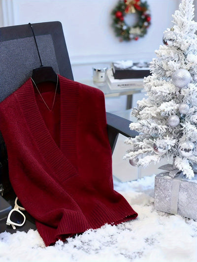 LARYSA™ | Elegancka dzianinowa kamizelka V-Neck na jesień i wiosnę