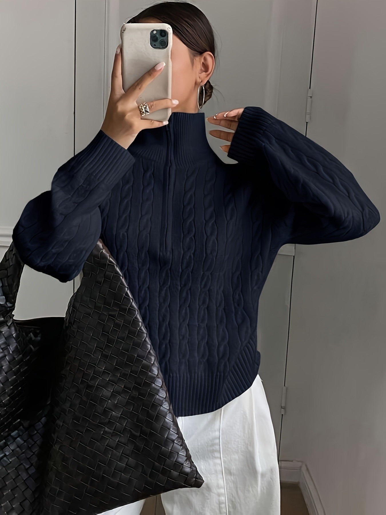 ANITA™ | Elegancki prążkowany sweter z kołnierzem na zamek