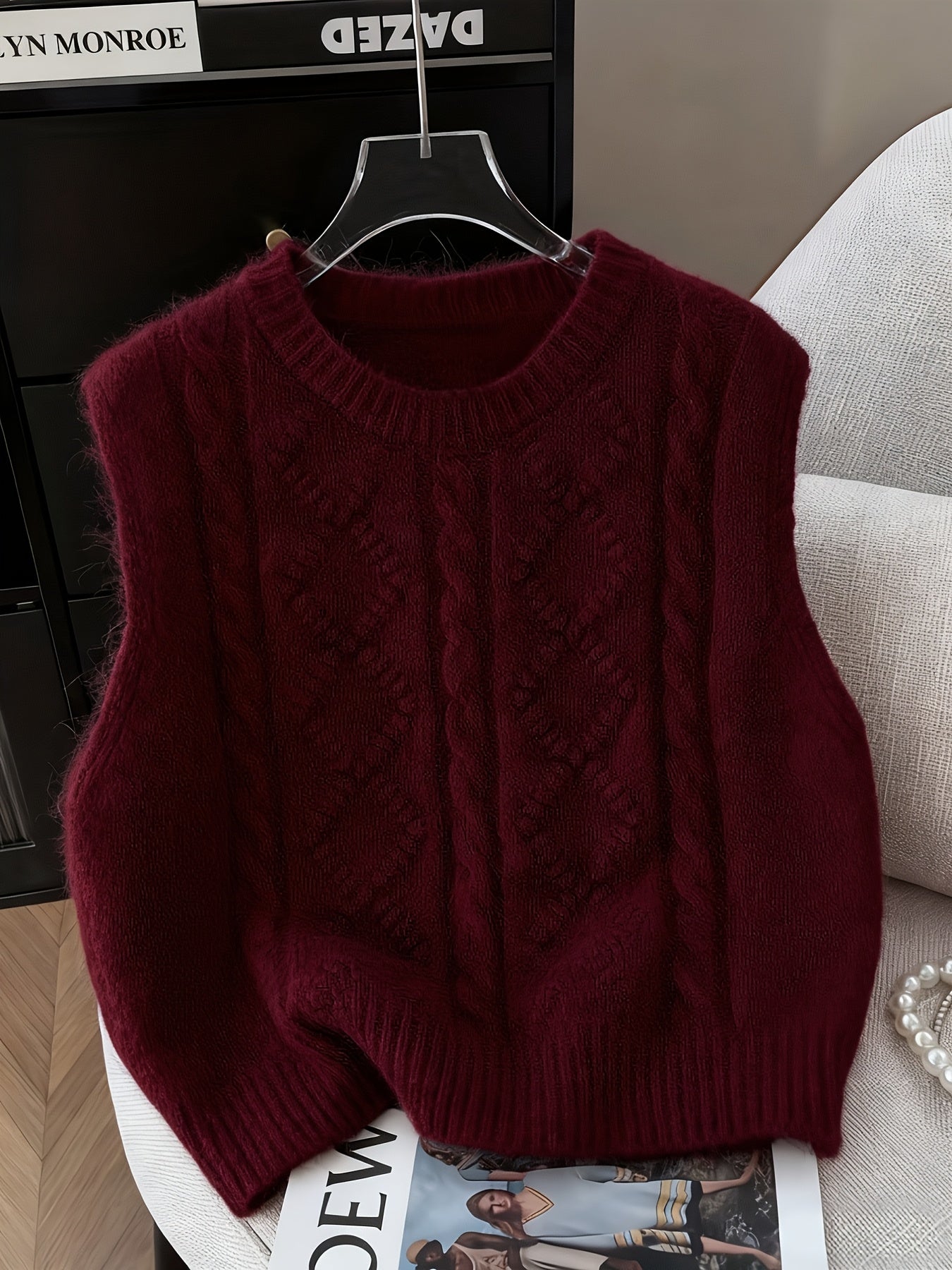 AMELIA™ | elegancka dzianinowa kamizelka z warkoczowym splotem