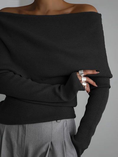 SELENA™ | Elegancki Sweter Hiszpanka z Odkrytymi Ramionami