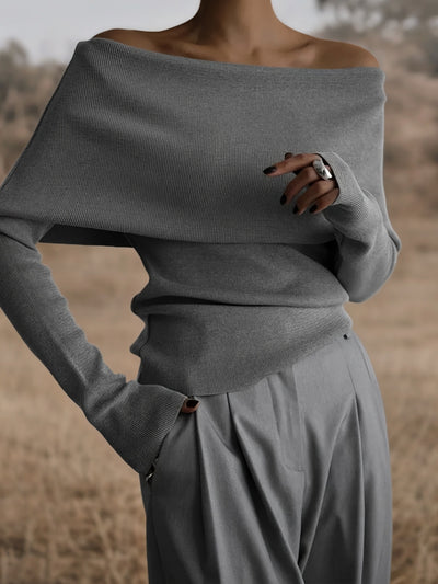 SELENA™ | Elegancki Sweter Hiszpanka z Odkrytymi Ramionami